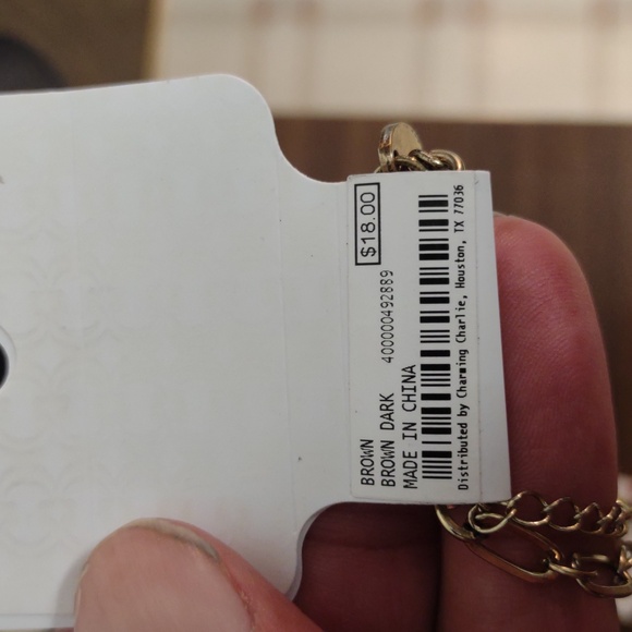 Charming Charlie Gold and Red Gem Necklace - Picture 3 of 3